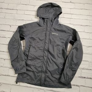 Marmot Waterproof Rain Jacket Lightweight Packable Dark Gray Women's Small